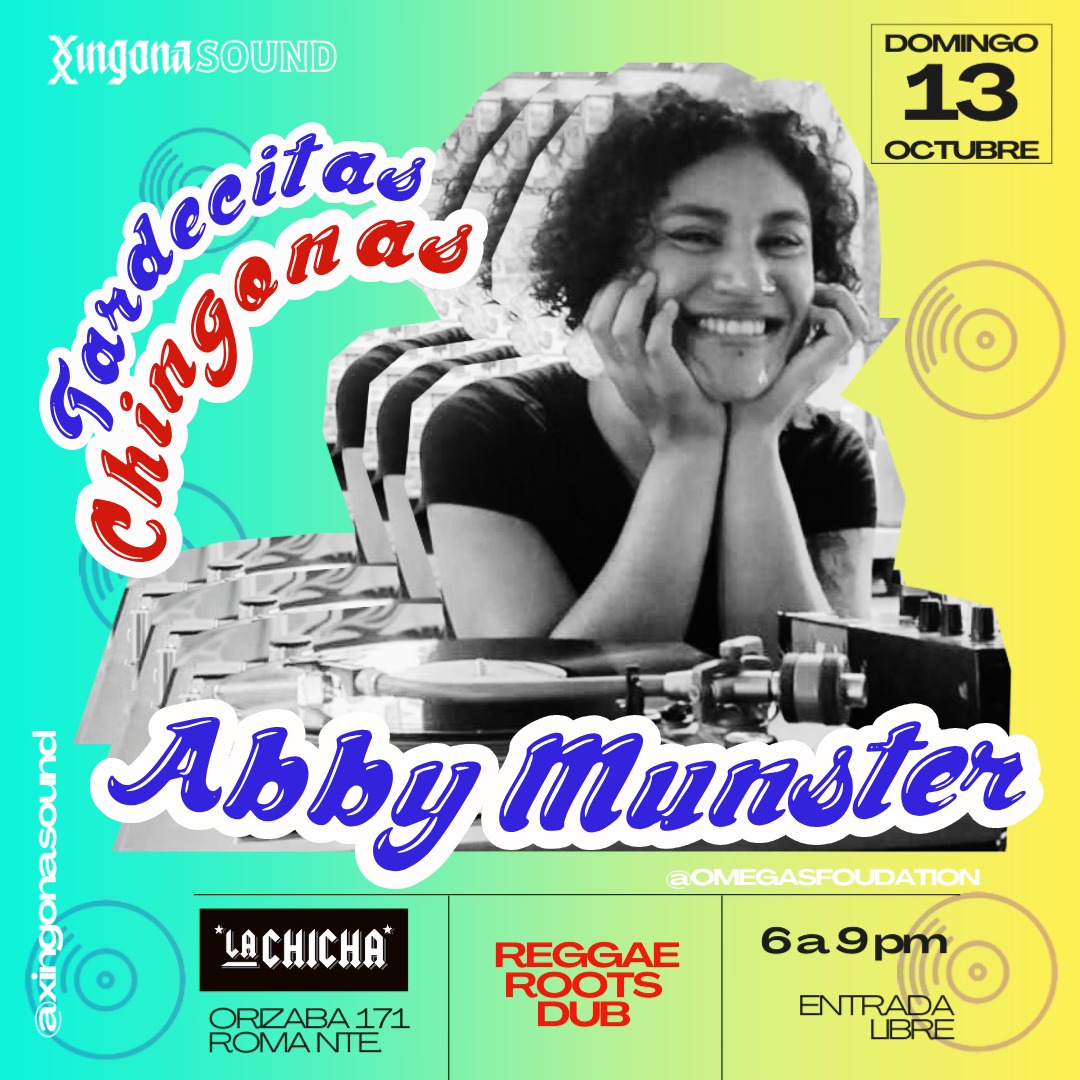 Abby Munster es una selectora especialista en musica reggae en sus diferentes estilos, partiendo desde el Ska Rocksteady, Early Reggae, Roots, RubADub, Digitak 80's, Dancehall noventero, Stepper &amp; Dubwise.
#tardecitaschingonas allá nos dubeamos 💖🪷