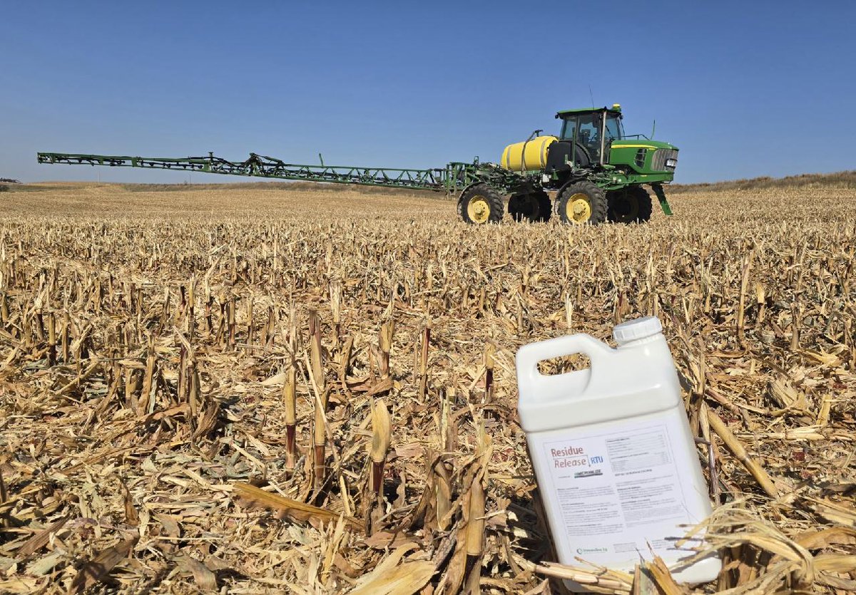 Residue Release is hitting the fields in Neola, IA! Applying Residue Release post-harvest kick starts residue breakdown, leading to more soil nutrition and better planting conditions in the spring.
