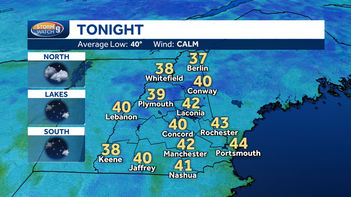 Good evening, you'll find tonight's forecast for NH below! Check out our weather blog: wmur.com/weather