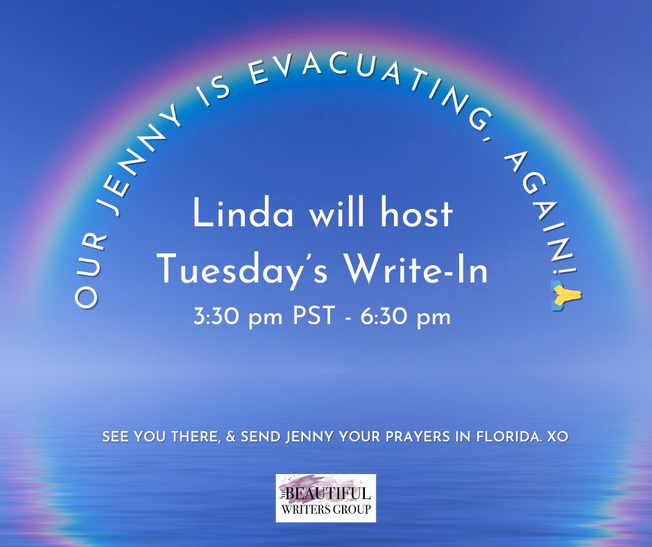 LindaSivertsen's tweet image. BWGers! Along with my #WriteIns, I’ll be hosting Jenny’s Tuesday afternoon session later today. Send her your good vibes. And I’ll see you at 3:30 pm PST. xo

BeautifulWritersGroup.com 

#BeautifulWritersGroup #BWG #WriteIn