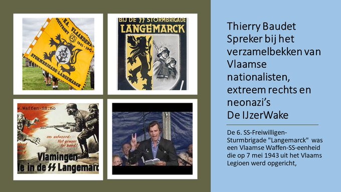 drjhamsterdam's tweet photo. In 2014 sprak de nog jonge Baudet bij de #IJzerwake in België. Daar ontmoeten oude en nieuwe nazi's en regelrechte aanhangers van de SS elkaar.
#Neonazi’s liepen daar trots met vlag van de de SS-brigade Langemarck . Vlaamse SS-ers die voor Hitler aan het Oostfront vochten. https://t.co/OzJfW5HXTq