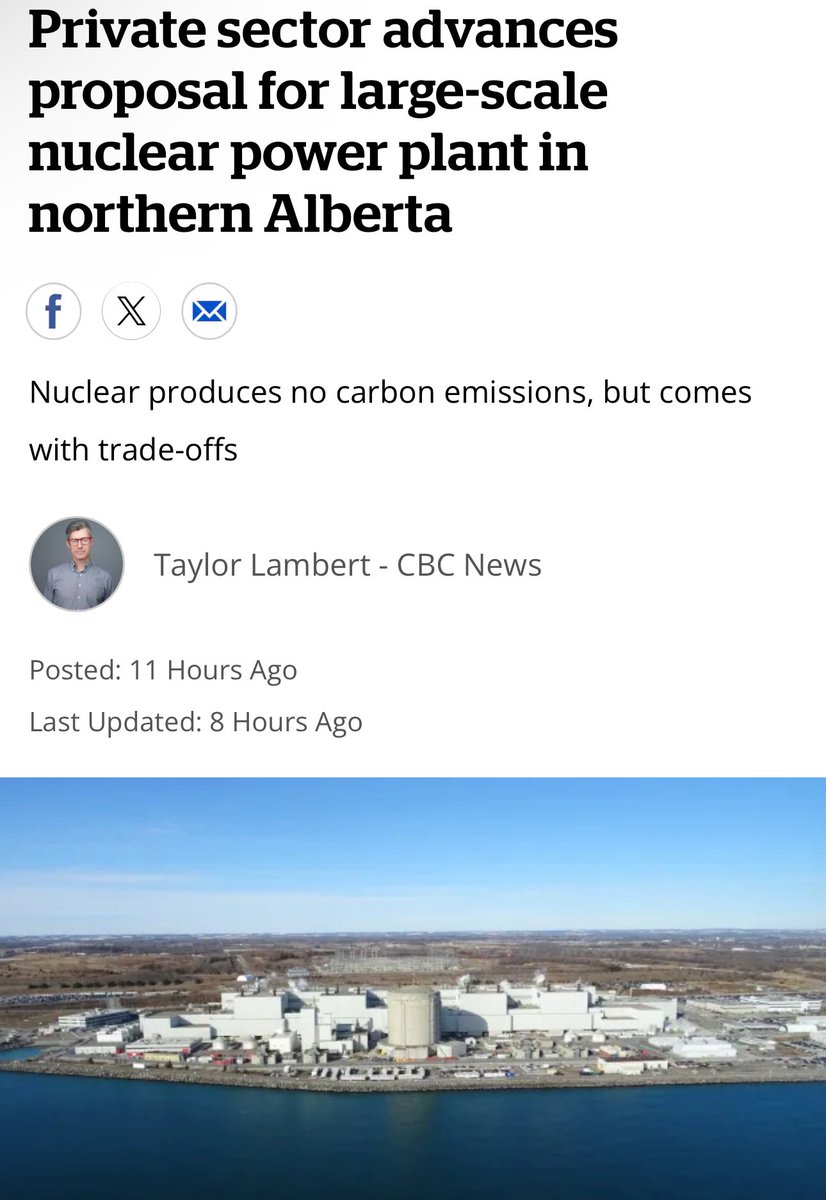 ChrisTimmins's tweet photo. I support Alberta’s move to nuclear!
Nuclear energy powers the oil sands to produce the cleanest oil anywhere. 😉
#nuclear #uranium #Alberta #oilsand #energy https://t.co/CjH1T5Nw71