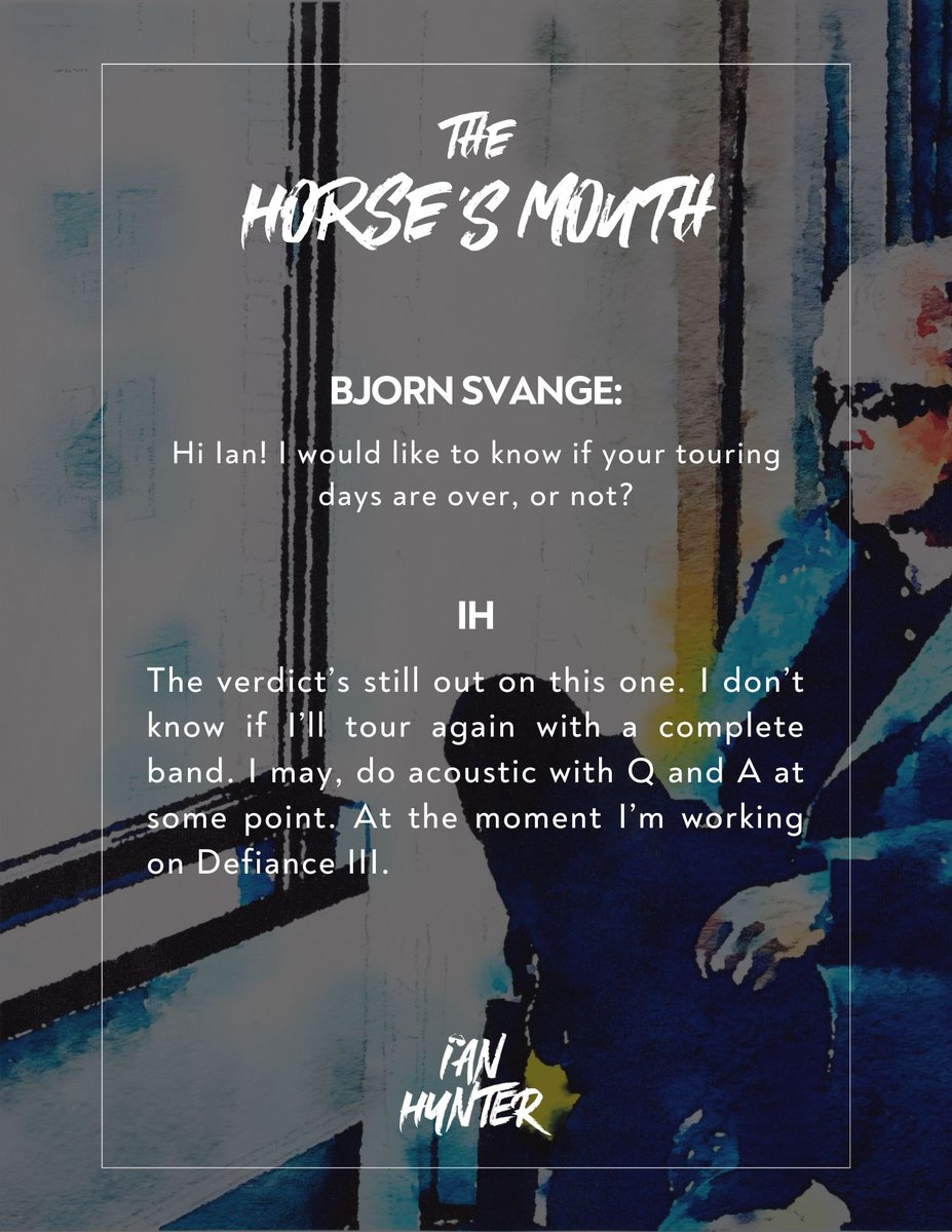 IanHunterdotcom's tweet image. This month's Horse's Mouth is here! ianhunter.com/horses-mouth/
And with these questionable words of wisdom…
I remain yours truly.
IH
p.s. keep ‘em comin’!