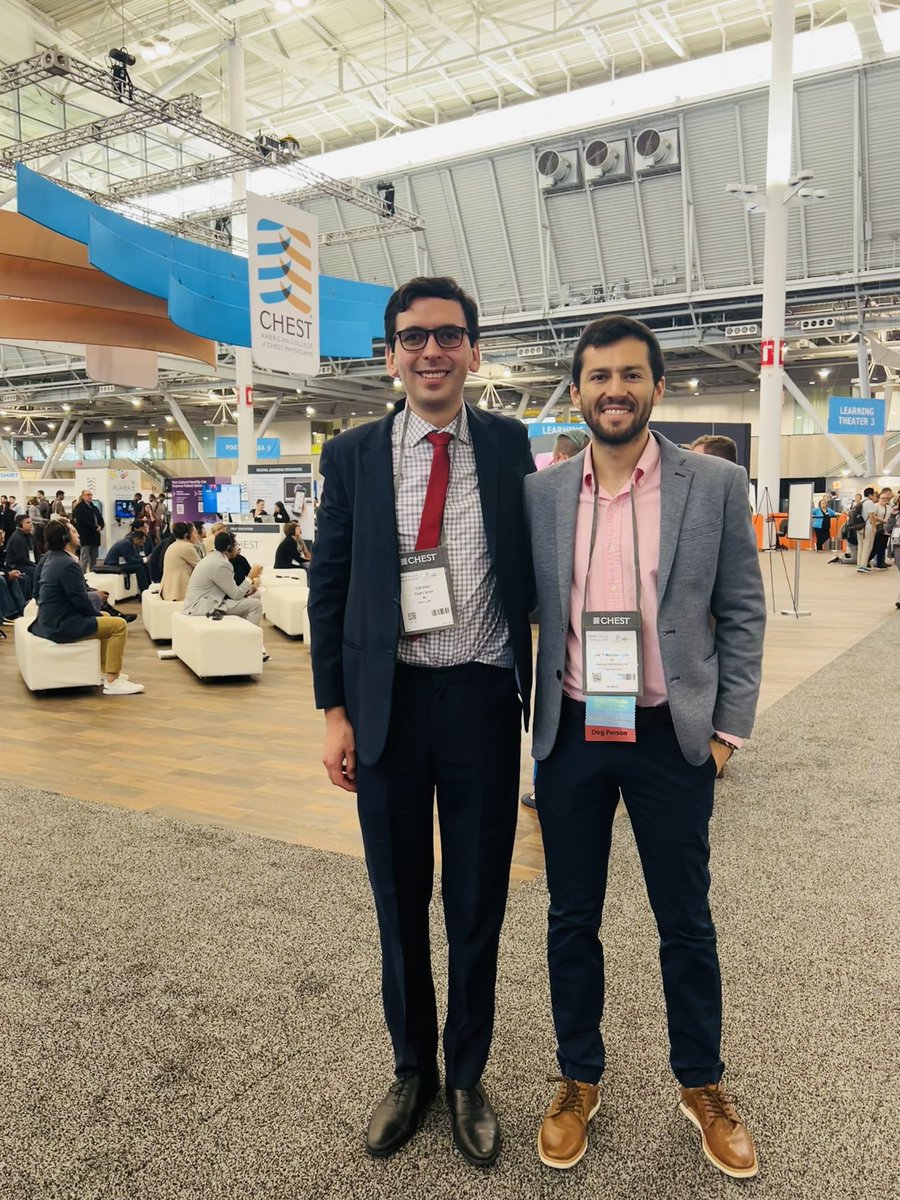 Had an incredible surprise today at #CHEST2024, <a href="/accpchest/">CHEST</a> reconnecting with my high school friend and classmate all the way from Ecuador! Now both Internal Medicine trainees in New York, and sharing a passion for PCCM. Great to see you, <a href="/PedroPabloAS/">Pedro Pablo Arias</a>—what a journey! #CHESTSoMe