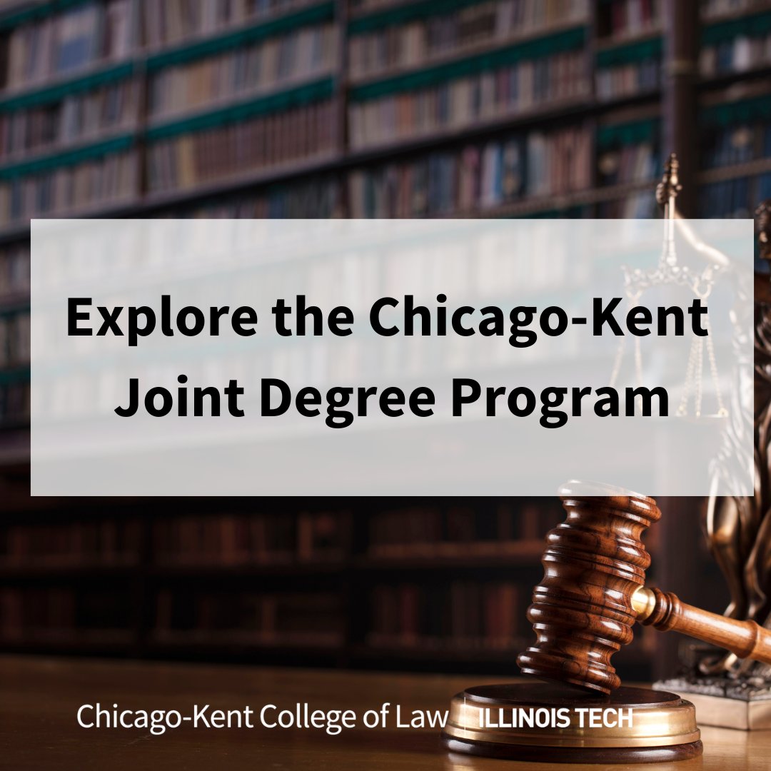ChicagoKentLaw's tweet photo. Thinking about expanding your education beyond a JD? Chicago-Kent College of Law’s Joint Degree programs, like JD/MBA or JD/MPA, let you build skills across disciplines. Learn more about how you can broaden your career path:
https://t.co/lIqoRGTq9K
#ChicagoKent https://t.co/G3ENi7Mmvn