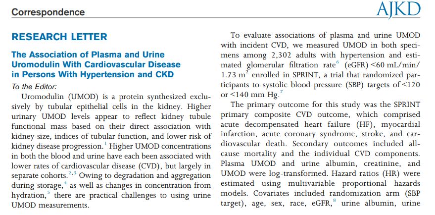 AJKD (@ajkdonline) on Twitter photo The Association of Plasma and Urine Uromodulin With Cardiovascular Disease in Persons With Hypertension and CKD
buff.ly/3WRwkJi (FREE)
<a href="/j_ikeme/">Jesse Ikeme</a> <a href="/pranavgarimella/">Pranav Garimella</a> <a href="/estrella_khrc/">Michelle Estrella</a> <a href="/shlipak_khrc/">Michael Shlipak</a> <a href="/UCSFNephrology/">UCSF Nephrology</a> <a href="/KHRC_research/">Kidney Health Research Collaborative</a> #CVD The Association of Plasma and Urine Uromodulin With Cardiovascular Disease in Persons With Hypertension and CKD
buff.ly/3WRwkJi (FREE)
<a href="/j_ikeme/">Jesse Ikeme</a> <a href="/pranavgarimella/">Pranav Garimella</a> <a href="/estrella_khrc/">Michelle Estrella</a> <a href="/shlipak_khrc/">Michael Shlipak</a> <a href="/UCSFNephrology/">UCSF Nephrology</a> <a href="/KHRC_research/">Kidney Health Research Collaborative</a> #CVD