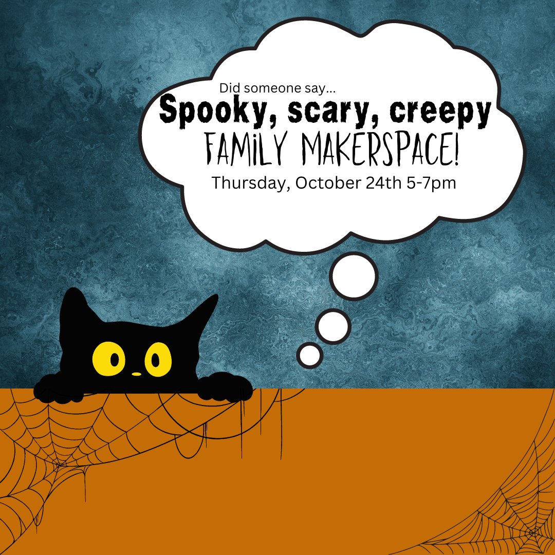 🎃 Join us for a spooky night of family making! Build 3D-printed jack-o-lanterns, create Cricut tumblers, &amp; design trick-or-treat bags with heat presses. Free &amp; open to all! Drop by 5-7pm—no registration needed! 550 30th st, suite 101, Newport News, VA #HalloweenFun #FamilyNight
