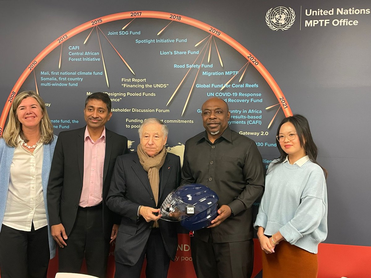 Alain Noudehou (@alainnoudehou) on Twitter photo A real pleasure to welcome <a href="/JeanTodt/">Jean Todt</a> <a href="/UN_RSF/">UNRSF – UN Road Safety Fund</a> - the #UN SG’s Special Envoy for Road Safety - to <a href="/MPTFOffice/">UN Multi-Partner Trust Fund Office</a>: a true champion of road safety for all; saving lives, protecting livelihoods, and driving #SDG progress for #SustainableDevelopment A real pleasure to welcome <a href="/JeanTodt/">Jean Todt</a> <a href="/UN_RSF/">UNRSF – UN Road Safety Fund</a> - the #UN SG’s Special Envoy for Road Safety - to <a href="/MPTFOffice/">UN Multi-Partner Trust Fund Office</a>: a true champion of road safety for all; saving lives, protecting livelihoods, and driving #SDG progress for #SustainableDevelopment