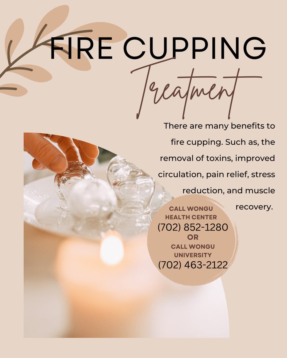 You can have your own fire cupping session using ceramic cups at Wongu Health Clinic or you can learn how to do it at Wongu University!
instagram.com/p/DA4R3ZMzKMH/…
#tcm #wonguuniversity #acupuncture #cuppingtherapy #tcm #fire #cupping #herbalist #acupressure #meridians