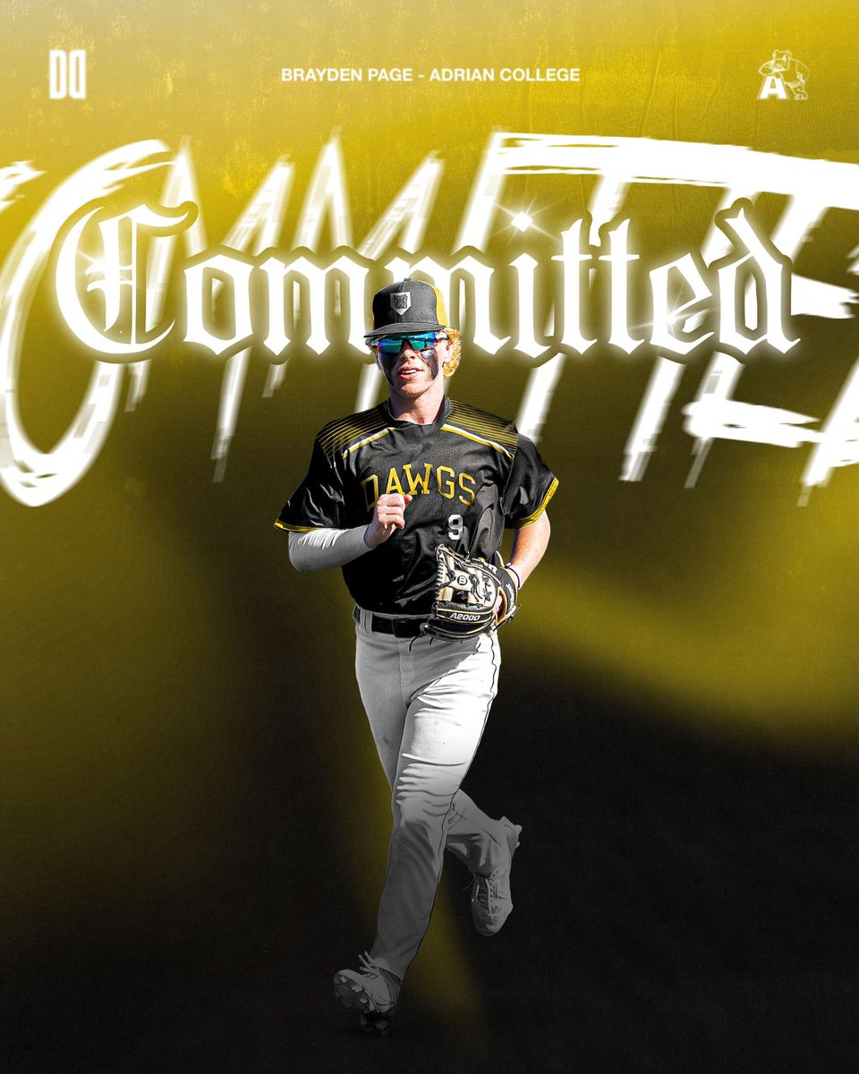 Brayden Page (@braydenpage14) on Twitter photo I am very excited to announce my commitment to Adrian College! #GoDawgs! 🟨⬛️
<a href="/AdrianBaseball/">Adrian Baseball</a>
<a href="/SEHS_BASEBALL/">St. Edward Baseball</a>
<a href="/forceohiobsbl/">Force Ohio</a> I am very excited to announce my commitment to Adrian College! #GoDawgs! 🟨⬛️
<a href="/AdrianBaseball/">Adrian Baseball</a>
<a href="/SEHS_BASEBALL/">St. Edward Baseball</a>
<a href="/forceohiobsbl/">Force Ohio</a>