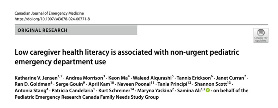 Nearly half of caregivers in children's ERs have low health literacy. Low health literacy is associated with non-urgent ER visits and poor understanding of health information. Improving national health literacy could improve ER wait times across Canada.