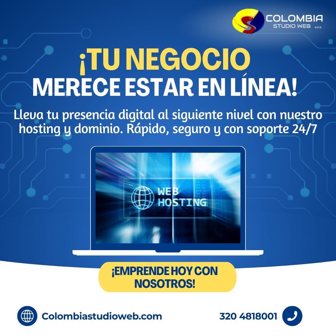 colombiastudio's tweet photo. 🚀 ¡Es el momento de llevar tu negocio al siguiente nivel! Con nuestro hosting rápido y seguro y tu dominio perfecto, estarás un paso adelante en el mundo digital. 🌐 No esperes más, crea tu web hoy y conquista internet. https://t.co/GDVMZpdrsR