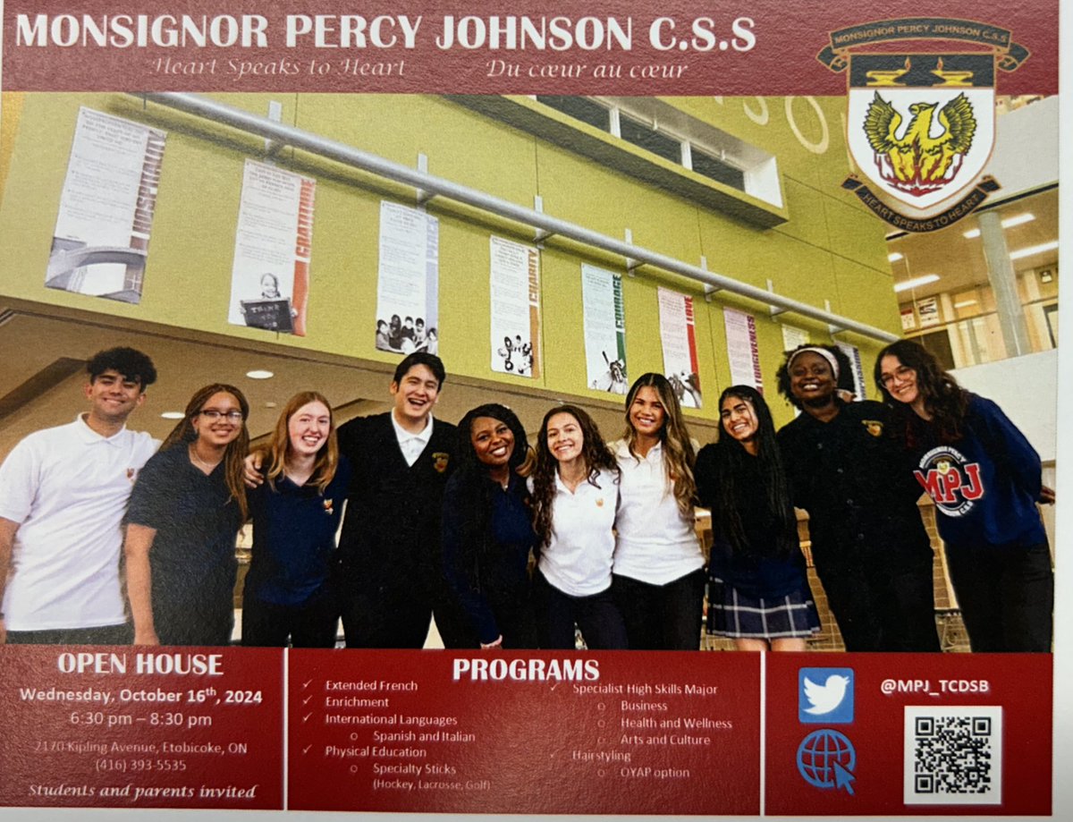 Get ready for our Open House!! 
See you on October 16th! 
<a href="/TCDSB/">Toronto Catholic District School Board</a>