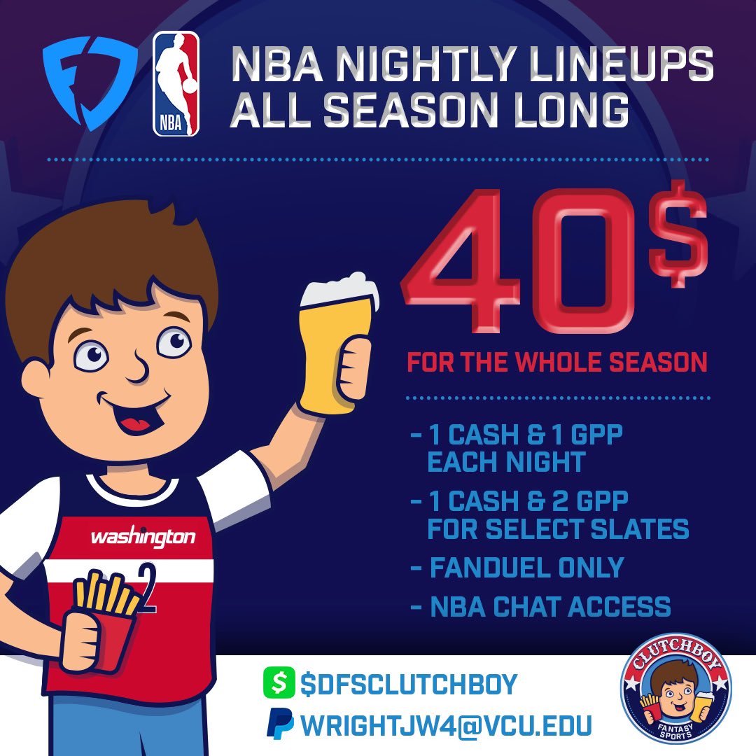 DFSClutchBoy's tweet image. BASKETBALL CONTEST

ONE LUCKY RTER ♻️ WILL WIN A FREE SEASON SUBSCRIPTION

WINNER PICKED NIGHT 1 OF NBA

NBA IS BACK! We will have 2 FD lineups nightly (cash &amp;amp; GPP) and sometimes 3. I’m excited to be dialed in for the season and bringing y’all the cheapest price on the internet!
