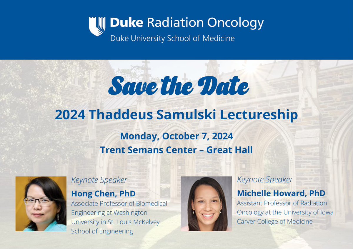 michelleehoward (@mehowardphd) on Twitter photo Honored to have been one of the keynote speakers at the 2024 Thaddeus Samulski Lectureship <a href="/DukeRadOnc/">Duke Radiation Oncology</a> yesterday. Not only did I get to share the our work on DIPG but I met and spoke with many of the MedPhys grad students. So many aspiring MP/radiobiologists! Thanks <a href="/KyleLafata/">Kyle Lafata</a>! Honored to have been one of the keynote speakers at the 2024 Thaddeus Samulski Lectureship <a href="/DukeRadOnc/">Duke Radiation Oncology</a> yesterday. Not only did I get to share the our work on DIPG but I met and spoke with many of the MedPhys grad students. So many aspiring MP/radiobiologists! Thanks <a href="/KyleLafata/">Kyle Lafata</a>!