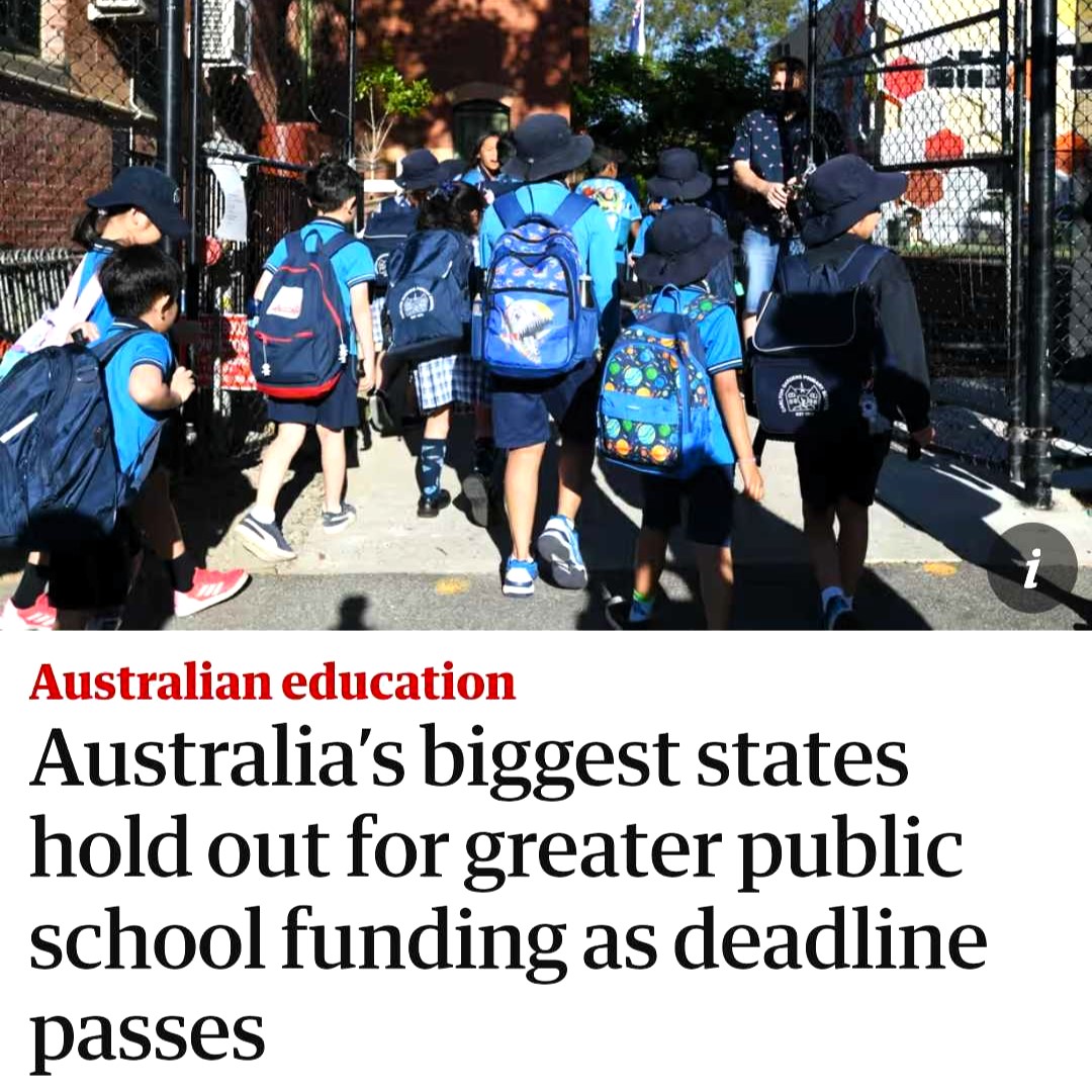 Labor's introducing a bill to change the Commonwealth's share of public school funding from 20%, to 20%. 🤷
 
That's not even the inadequate 22.5% most states have refused.

Labor is locking in our two-tier system for another decade while doling out $51m a day to private schools.