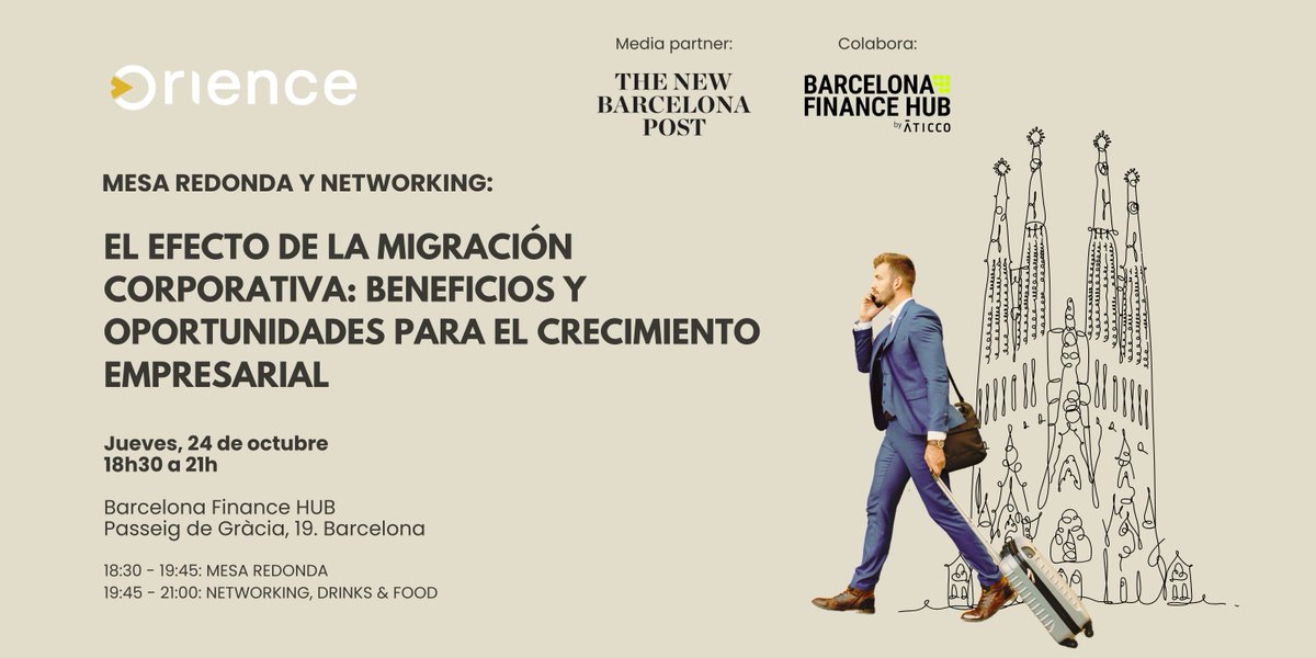 The New Barcelona Post (@newbcnpost) on Twitter photo 📍 El próximo 24 de octubre a las 18:30h te esperamos en el evento 'Migración Corporativa' en el Barcelona Finance HUB (La Bolsa de Barcelona), un evento moderado por <a href="/newbcnpost/">The New Barcelona Post</a>. Inscripciones gratuitas 👉 t.ly/WTnJC
En el debate participarán los portavoces Adrián 📍 El próximo 24 de octubre a las 18:30h te esperamos en el evento 'Migración Corporativa' en el Barcelona Finance HUB (La Bolsa de Barcelona), un evento moderado por <a href="/newbcnpost/">The New Barcelona Post</a>. Inscripciones gratuitas 👉 t.ly/WTnJC
En el debate participarán los portavoces Adrián