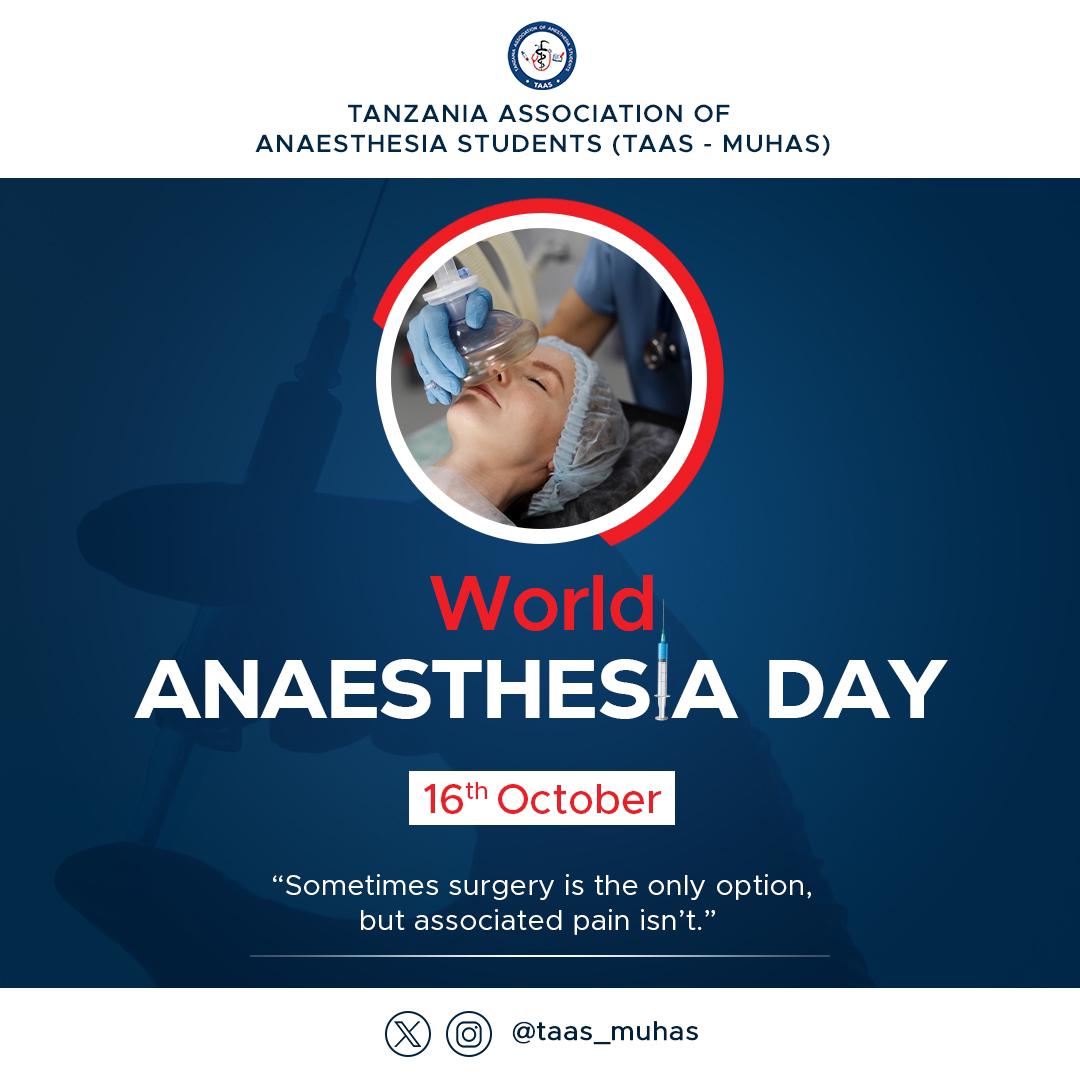 TAAS_MUHAS's tweet photo. Behind every successful procedure is a skilled anaesthetist. 
Happy World Anaesthesia Day!!
#WorldAnaesthesiaDay2024 
@wizara_afyatz @Jowannah5  @Salym https://t.co/sHCVdLxLny