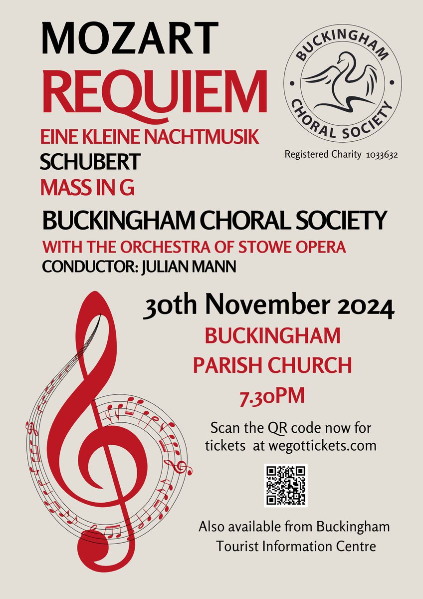 Tickets for this event are available to purchase from Buckingham Tourist Information Centre 🎶🎟
<a href="/BuckinghamCSoc/">Buckingham Choral</a>