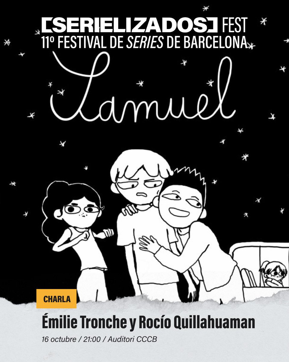 📽️ 20:30h al <a href="/PhenomenaExp/">Phenomena Experience</a> - Premiere de 'Delta' (<a href="/som3cat/">3Cat</a>): serielizados.com/programa/serie…

🗣️ 21h al @cececebe - Col·loqui entre Émilie Tronche, creadora de 'Samuel', i <a href="/rocionoseque/">Rocío Quillahuaman</a>: serielizados.com/programa/charl…

Quines ganes de tot plegat!