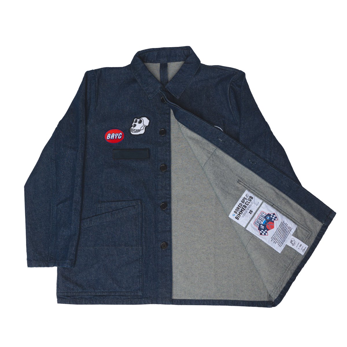 The OG Bored Ape Bimmer Club jacket with IYK chip drops in-person