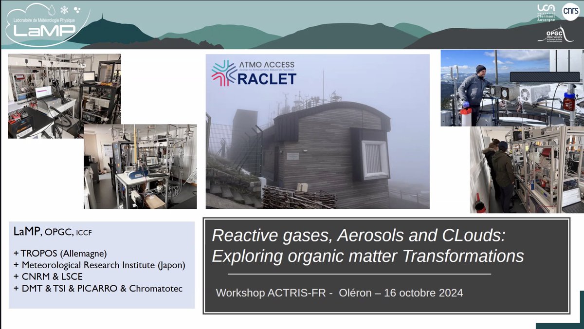 ATMO ACCESS (@atmo_access) on Twitter photo The results from the <a href="/atmo_access/">ATMO ACCESS</a> #TNA campaign #RACLET held during the Spring 2024 at teh Puy de Dôme observatory <a href="/OSU_OPGC/">Observatoire de Physique du Globe de Clermont-Fd</a> @LampPhysique is presented by Agnes Borbon at the #ACTRISfr24 workshop The results from the <a href="/atmo_access/">ATMO ACCESS</a> #TNA campaign #RACLET held during the Spring 2024 at teh Puy de Dôme observatory <a href="/OSU_OPGC/">Observatoire de Physique du Globe de Clermont-Fd</a> @LampPhysique is presented by Agnes Borbon at the #ACTRISfr24 workshop