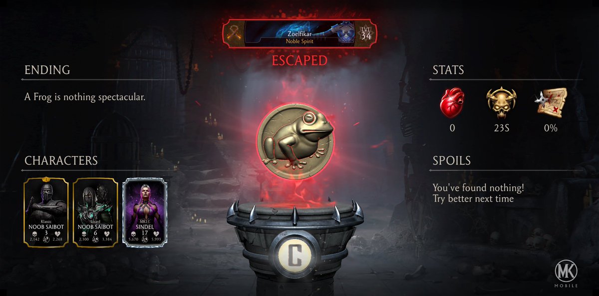 zoe_killbane's tweet photo. I just completed a Krypt Run in Mortal Kombat mobile! Check out my stats. https://t.co/b3xyRpSdNX