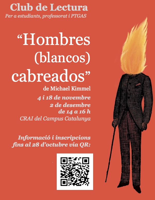 Homes (blancs) empipats? Vine al club de lectura al #CRAI de campus Catalunya i digues-hi la teva! 

Et proporcionem el llibre! #igualtatURV #SAHTarragona👇

🗓️ 4 i 18 de novembre; 2 de desembre
⏱️14h a 16h
💖Inscripcions obertes fins al 28/10 tinyurl.com/489y6b6h