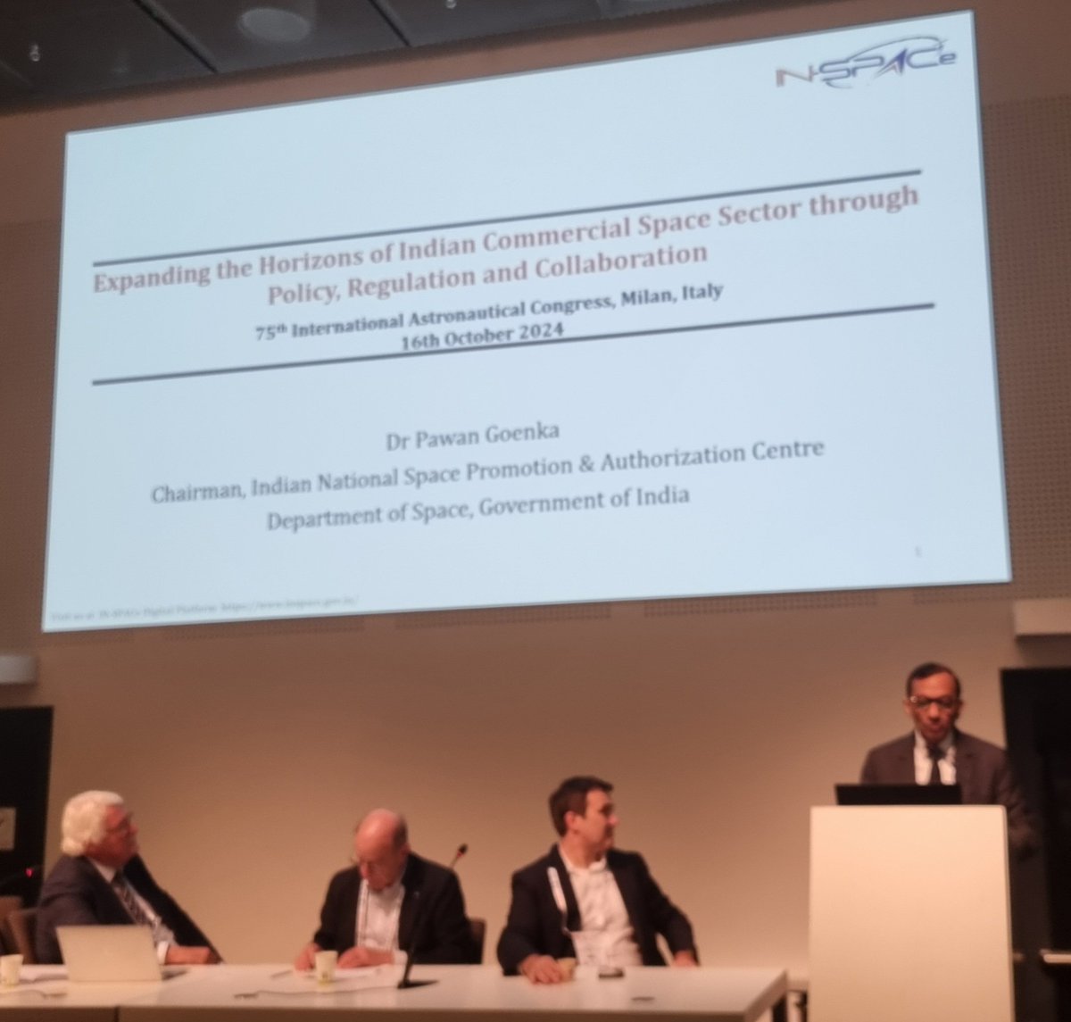 IN-SPACe (@inspaceind) on Twitter photo Key note talk by <a href="/GoenkaPk/">Pawan K Goenka</a> Chairman INSPACe on "Expanding the Horizons of Indian commercial space sector through Policy, Regulation, and Collaboration."
<a href="/IAC2024/">IAC 2024</a> #spaceeconomy #spacepolicy #FDI <a href="/DrJitendraSingh/">Dr Jitendra Singh</a> <a href="/isro/">ISRO</a> Key note talk by <a href="/GoenkaPk/">Pawan K Goenka</a> Chairman INSPACe on "Expanding the Horizons of Indian commercial space sector through Policy, Regulation, and Collaboration."
<a href="/IAC2024/">IAC 2024</a> #spaceeconomy #spacepolicy #FDI <a href="/DrJitendraSingh/">Dr Jitendra Singh</a> <a href="/isro/">ISRO</a>