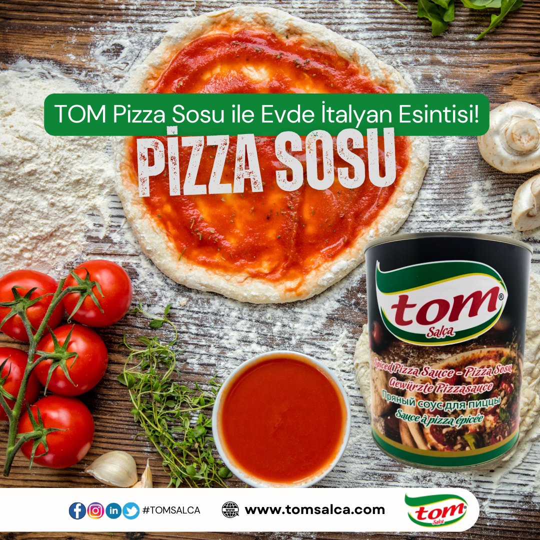 tomsalca's tweet photo. 🍕 Pizza severler buraya!

TOM Pizza Sosu ile evde profesyonel pizzalar yapabilirsiniz. İtalyan mutfağının o nefis tatlarını TOM farkıyla evinize taşıyın! 🌟

#tomsalca #pizzasosu #diyarbakır Nobel https://t.co/RQ9rWn4cZ2