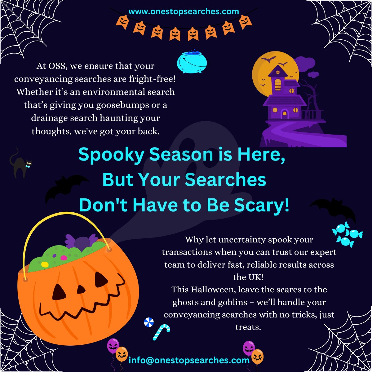 It's Spooky Season! 
#onestopsearches #conveyancing #halloween