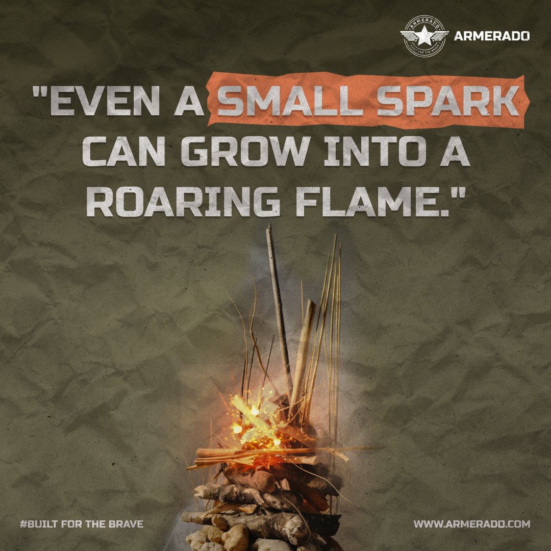 Armerado_offl's tweet image. Every great adventure starts with a single step—or a single spark. Nurture your dreams, and
watch them blaze into something extraordinary. 🔥🏕

#StartSmall #BuiltForTheBrave
#Armerado #AdventureBegins #FuelTheFire