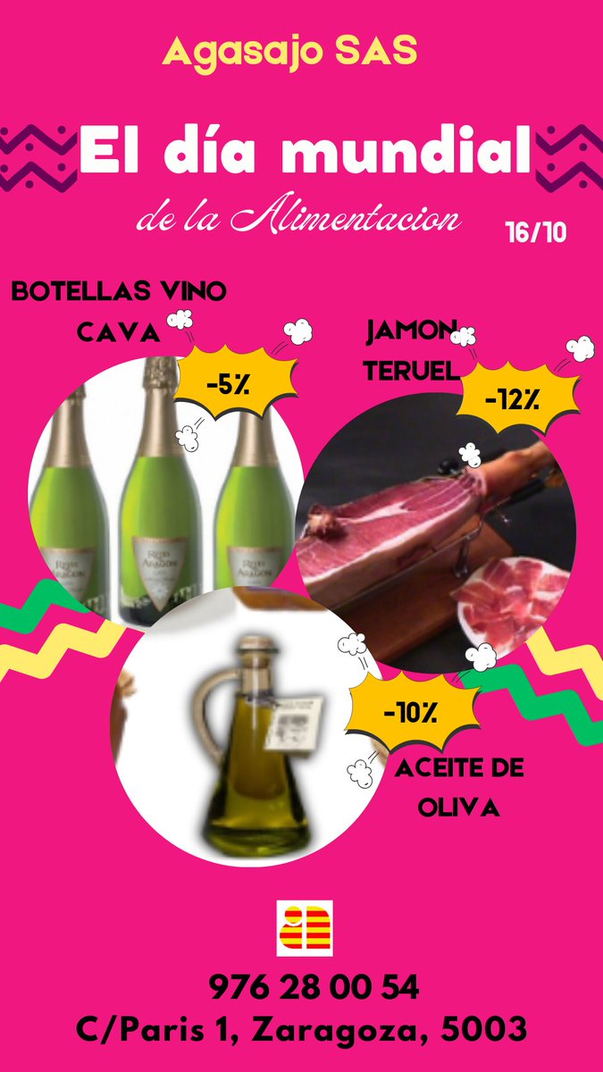 Hoy es el día mundial de la Alimentación, y por ello vamos a celebrarlo con vosotros rebajando "SOLO HOY" nuestros productos más vendidos.