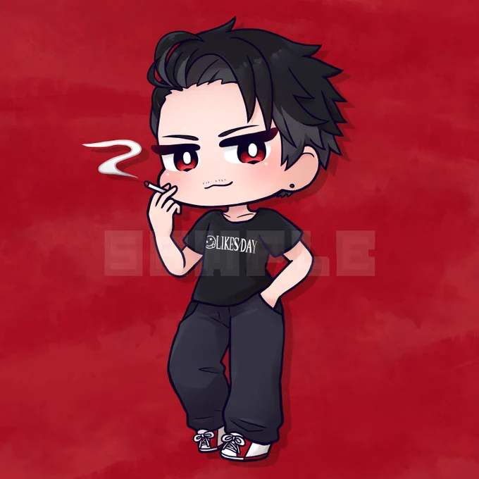 【お仕事】 ココナラにて 活動用のお体のミニキャライラストを制作させていただきました。 かわいいけど、かっこよさも表現できたかなと思います!