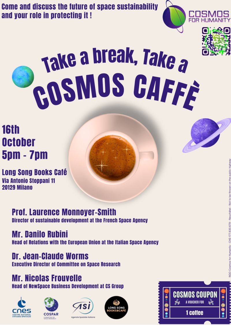 Cosmos for Humanity | C4H (@cosmos4humanity) on Twitter photo We asked four space sector experts to tackle a technical issue related to space and make it understandable to the citizens.
Will they succeed?
Find out for yourself by joining us tonight at 5pm in Milano!
<a href="/doc42jc/">Jean-Claude Worms</a> <a href="/lmonsmith/">L. Monnoyer-Smith</a> <a href="/CosparHQ/">COSPAR</a> <a href="/ASI_spazio/">Agenzia Spaziale ITA</a> <a href="/CNES/">CNES</a> #IAC2024
#CosmosRangers We asked four space sector experts to tackle a technical issue related to space and make it understandable to the citizens.
Will they succeed?
Find out for yourself by joining us tonight at 5pm in Milano!
<a href="/doc42jc/">Jean-Claude Worms</a> <a href="/lmonsmith/">L. Monnoyer-Smith</a> <a href="/CosparHQ/">COSPAR</a> <a href="/ASI_spazio/">Agenzia Spaziale ITA</a> <a href="/CNES/">CNES</a> #IAC2024
#CosmosRangers