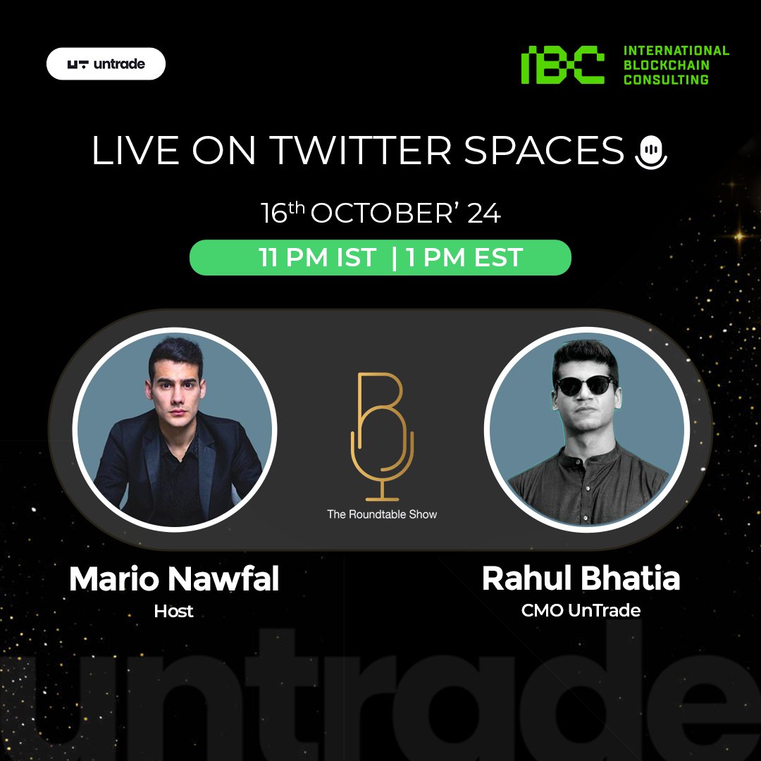 untrade_io's tweet image. @MarioNawfal uncovers the smartest way to invest in crypto tonight!

🎙️ The Roundtable Show featuring UnTrade CMO Rahul Bhatia

⏰ 11 PM IST / 1 PM EST

Learn how algorithmic trading is changing the game. Don't miss this chance to boost your crypto strategy!

🔗…
