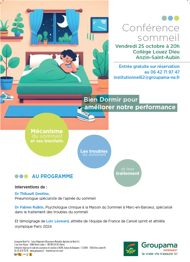 GroupamaFédé62 (@groupamafd62) on Twitter photo Le 25 Octobre 2024 à 20h avec <a href="/GroupamaNordEst/">Groupama Nord-Est</a> assistez à une table ronde sur autour du #sommeil.
Le Dr Gentina, le Dr Fabien Rulkin et <a href="/LoicLeonardOff/">Loïc Leonard OLY</a> expliciteront comment la qualité du sommeil agit sur nos performance au quotidien.
<a href="/LaVieGroupama/">La Vie Mutualiste Groupama</a>
#prévention #santé Le 25 Octobre 2024 à 20h avec <a href="/GroupamaNordEst/">Groupama Nord-Est</a> assistez à une table ronde sur autour du #sommeil.
Le Dr Gentina, le Dr Fabien Rulkin et <a href="/LoicLeonardOff/">Loïc Leonard OLY</a> expliciteront comment la qualité du sommeil agit sur nos performance au quotidien.
<a href="/LaVieGroupama/">La Vie Mutualiste Groupama</a>
#prévention #santé