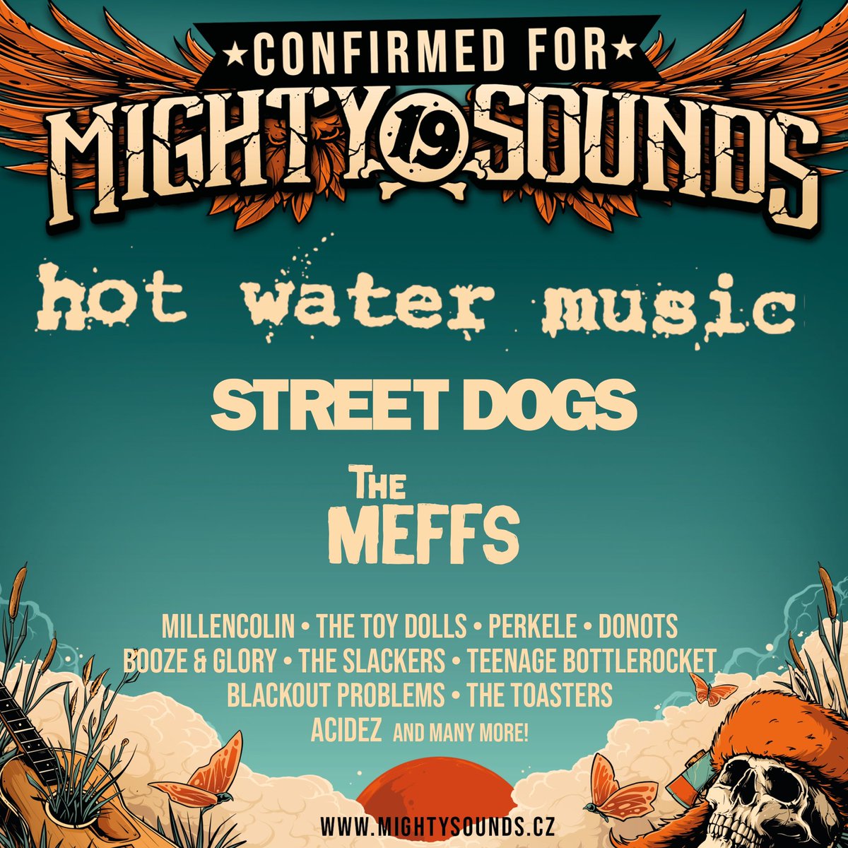 MightySounds's tweet image. 🔥 @HotWaterMusic, @streetdogsband and @TheMeffs at Mighty Sounds vol. 19 🔥

➖➖➖

🎫 Tickets at MightySounds.cz 🎫

➖➖➖

📍 Mighty Sounds 2025
📅 June 27-29, 2025
🇨🇿 Tábor, CZ
🌐