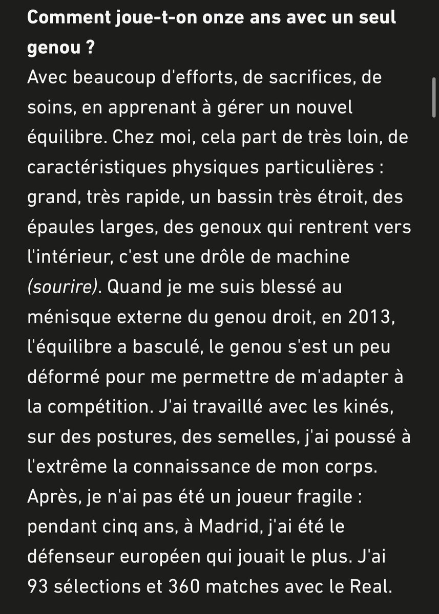 Scipionista's tweet image. Raphaël Varane sans filtre qui revient sur ses accomplissements, ses blessures, l’EDF et sa vision d’un sport qui n’évolue pas dans le bon sens : ça donne une interview pertinente d’une rare intelligence 

L’étoffe d’un futur grand dirigeant 

lequipe.fr/Football/Artic…