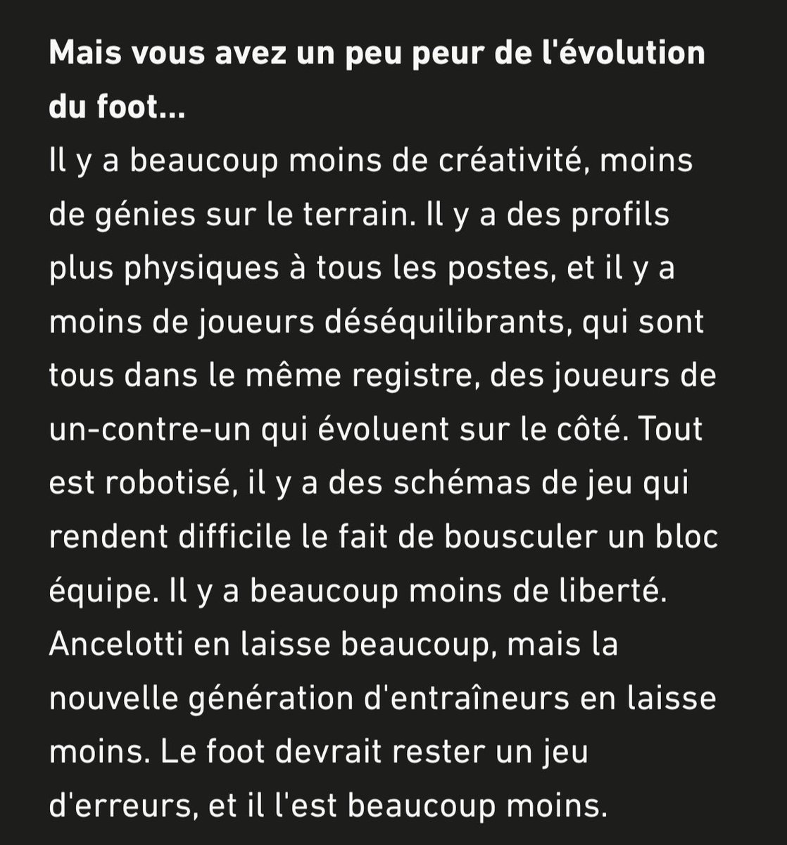 Scipionista's tweet image. Raphaël Varane sans filtre qui revient sur ses accomplissements, ses blessures, l’EDF et sa vision d’un sport qui n’évolue pas dans le bon sens : ça donne une interview pertinente d’une rare intelligence 

L’étoffe d’un futur grand dirigeant 

lequipe.fr/Football/Artic…