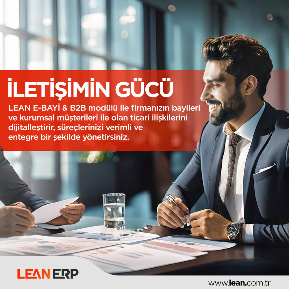 İletişimin Gücü

LEAN E-BAYİ &amp; B2B modülü ile firmanızın bayileri ve kurumsal müşterileri ile olan ticari ilişkilerini dijitalleştirir, süreçlerinizi verimli ve entegre bir şekilde yönetirsiniz.

Lean Kurumsal Çözümler

lean.com.tr
0216 706 7165
#leanbilisim #lean