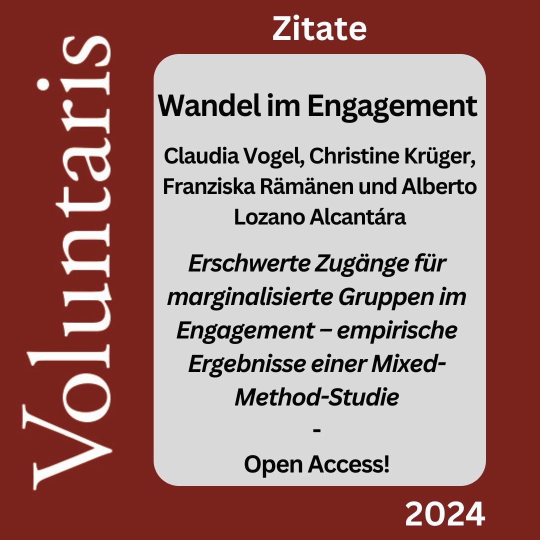 voluntaris_z's tweet image. Voluntaris - SB-Wandel Zitate
***

Der Beitrag ist frei open access in der Nomos eLibrary zu finden unter: t1p.de/ck0cq

***
#zitate #freiwilligendienst #zivilgesellschaft #engagement #volunteering #communityservice #sozialearbeit #ehrenamt #gesellschaftlicherwandel
