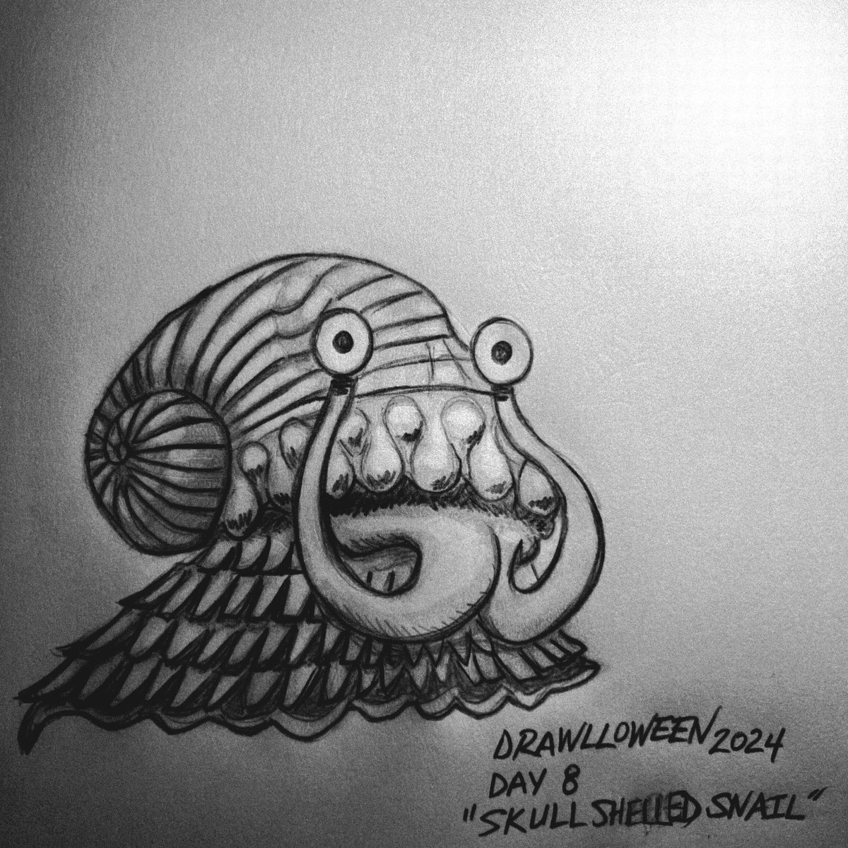 Ricardo O. Delgado (@thejestergrfx) on Twitter photo DRAWLLOWEEN 2024 Day 8 “SKULL SHELLED SNAIL” Graphite on Paper <a href="/drawlloween/">Drawlloween</a> #DRAWLLOWEEN #DRAWLLOWEEN2024 #snail #artchallenge #traditionalart #storyboardartist #jestergrfx DRAWLLOWEEN 2024 Day 8 “SKULL SHELLED SNAIL” Graphite on Paper <a href="/drawlloween/">Drawlloween</a> #DRAWLLOWEEN #DRAWLLOWEEN2024 #snail #artchallenge #traditionalart #storyboardartist #jestergrfx