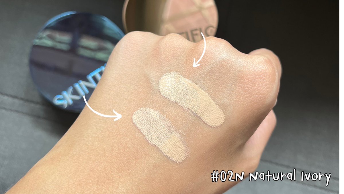 ได้ลองทั้งสองสูตรแล้ว! มาเทียบคุชชั่น skintific ให้ดูชัดๆ ตลับทองจะให้งานผิวโกลว์ เล่นแสงกว่า ปกปิดกลางๆ ได้ความธรรมชาติ 💛💙แต่จากใจคนผิวมันอยากให้ลองตลับฟ้า มีความแมตต์ขึ้นมา เพิ่มความปกปิดได้เริ่ดมากๆ รอยสิว+ใต้ตาคือกริบ #แมตต์ที่ใช่ของผิวคนไทย #Matteนี้ยังไงก็ชนะ #ใช้ดีบอกต่อ https://t.co/onkrOs4qrz