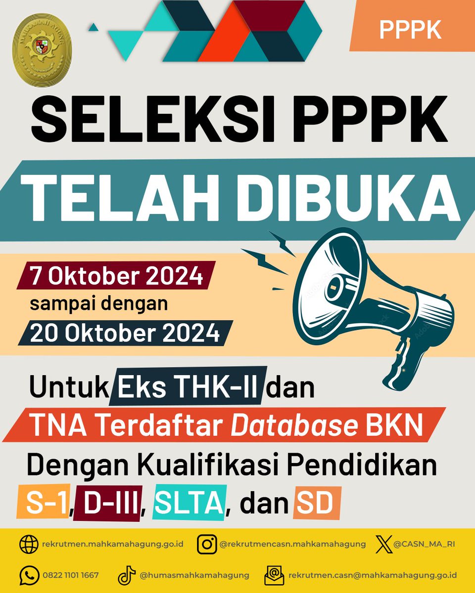 Rekrutmen CASN Mahkamah Agung RI tweet media