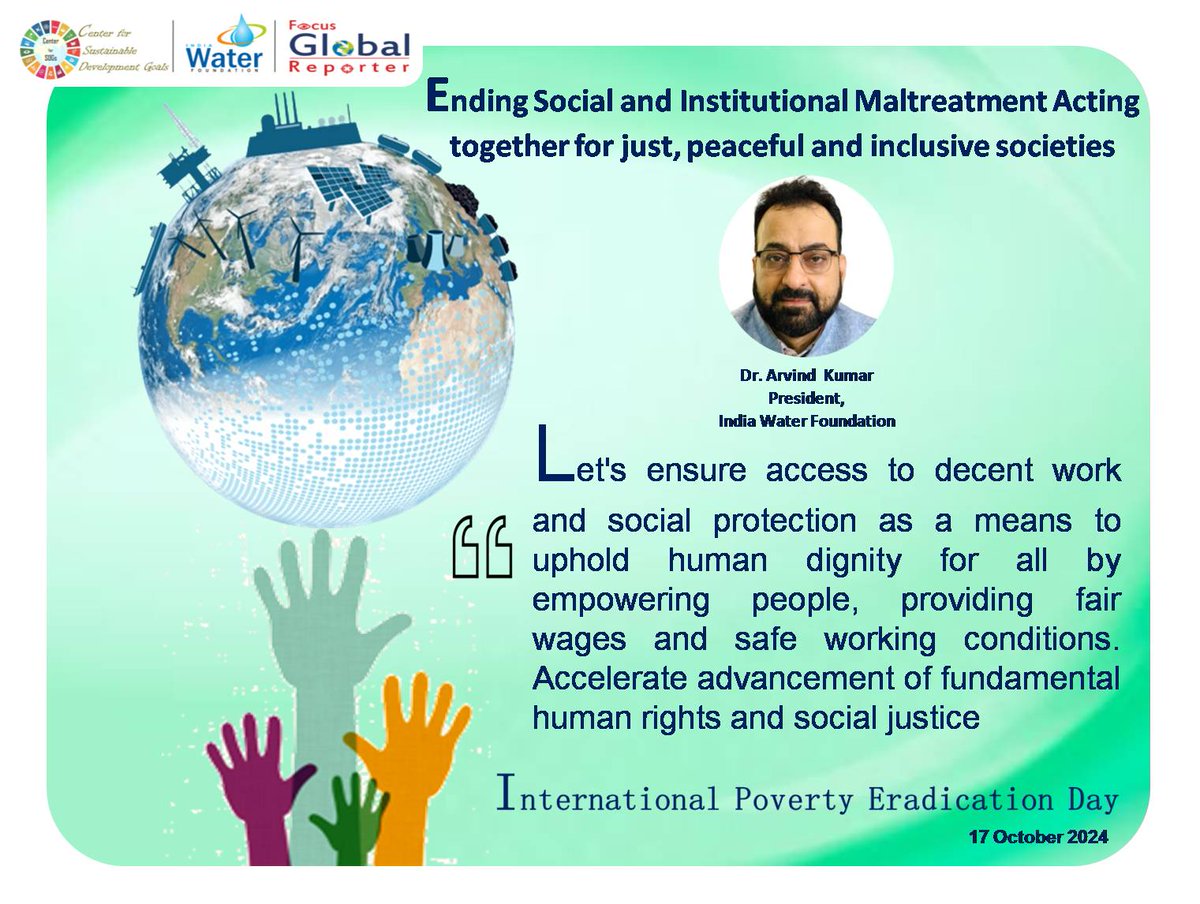 drarvindkumar1's tweet photo. #internationalpovertyeradicationday2024 #PovertyChallenge #povertyawarness #PovertyEradication #humanitarian #SDGs #TemporaryBasicIncome #EndPoverty #RecoverBetter #HumanDevelopment #GenerationEquality @MDoNER_India @MoHUA_India @ilo @MoRD_GoI @UNECOSOC @jica_direct_en @UNEP @WorldBank @IFAD @AgriGoI @MOFPI_GOI @iChiragPaswan @FAO @LabourMinistry @mopr_goi @IndiaWaterFoun1 @UNDP @UNICEF @UNESCO @wef @sshwetatyagi