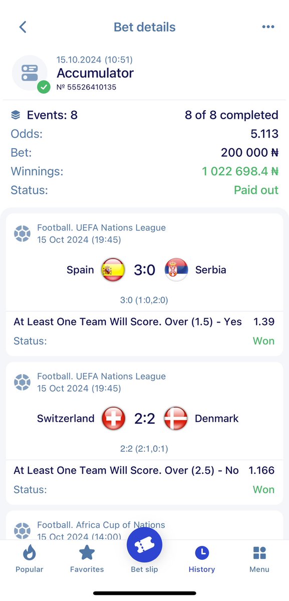 Emilyly01's tweet image. 5 ODDS BOOOM✅💥🍏🎊💶✈️🥂
Congrats to all winners💵💥
Register Here 👇👇👇
paripesa.bet/milypesa
✅Use promo code MILYPESA
JOIN US HERE - t.me/EmilFreePunts