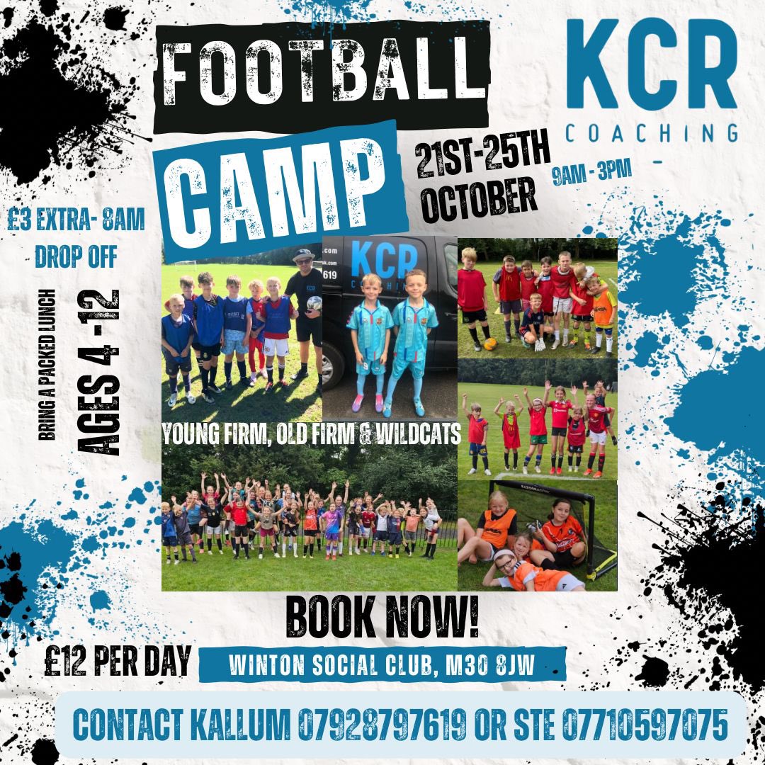 KCRCoaching's tweet photo. Happy Hump Day⚽️⬛️🟦 

⁃Morning Walk 🚶‍♀️🚶‍♀️
⁃PE sessions 🏃🏽‍♀️🏃‍♂️
⁃After school clubs 🏏🏸
⁃Footy 121s ⚽️⚽️

Still places on our October half term camp….. get in touch 👌

https://t.co/6MAbtWi9wK

#KCRCoaching #MorningExercise #StartTheDayRight #SchoolWork #Footy https://t.co/trmcN6flZG