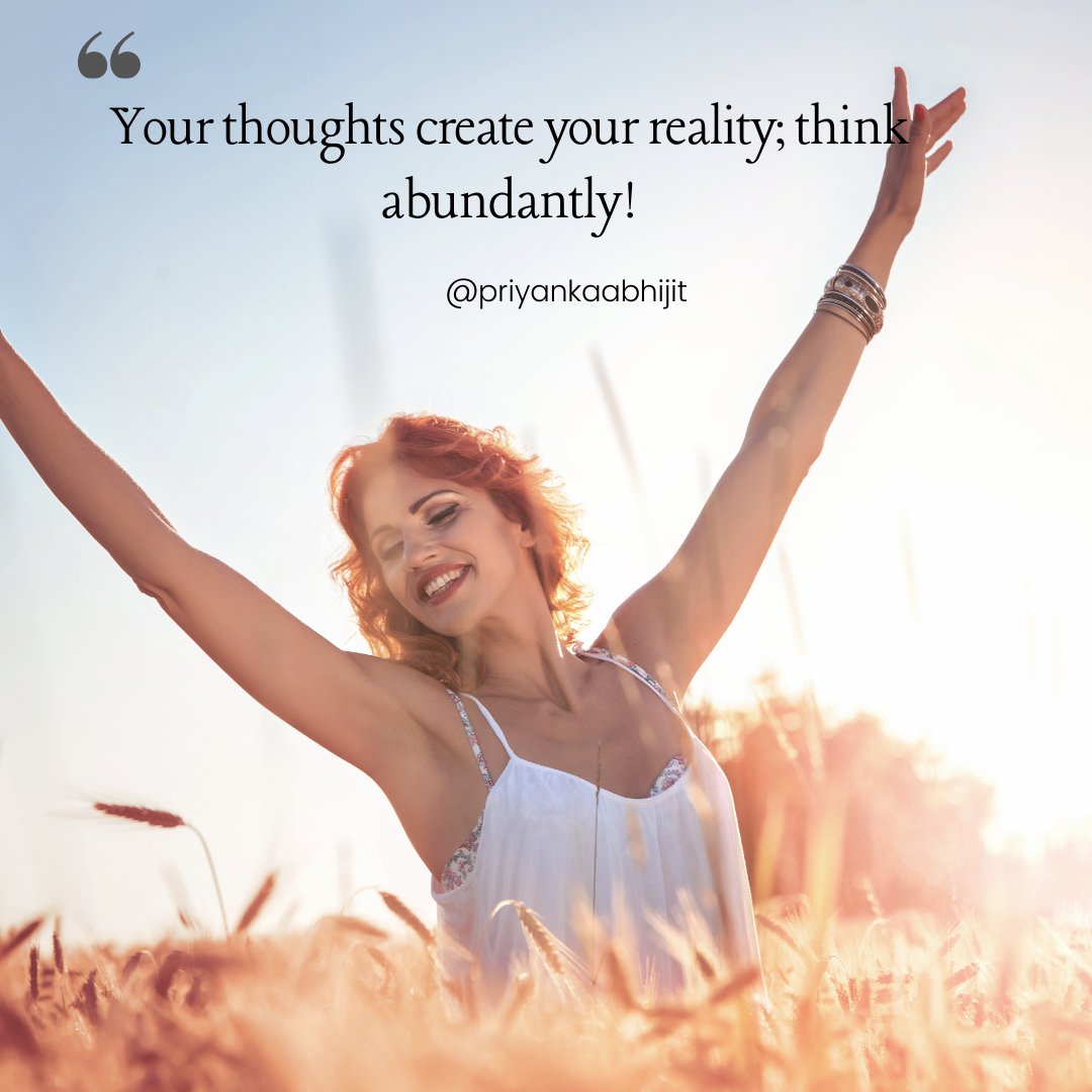 PriyankaAbhiji3's tweet image. Think abundance, and abundance will follow! 💭💸 #AbundanceMindset #CreateReality
