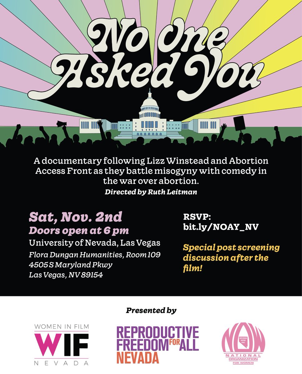WIF Nevada is thrilled to co-host with Nevada NOW a special, FREE screening of the documentary No One Asked You on Saturday, November 2, 2024 in the Flora Dungan Humanities (FDH) building at University of Nevada, LV.
